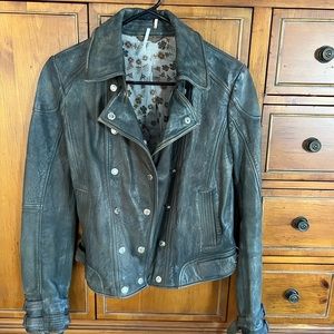 Free People leather coat